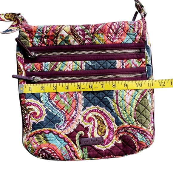 Vera Bradley Iconic Triple Zip Hipster Heirloom Paisley Crossbody Bag - Picture 12 of 16